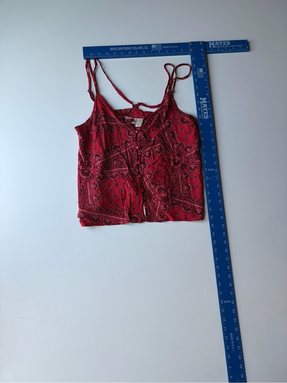 Paisley Red Spaghetti Strap Crop Camisole